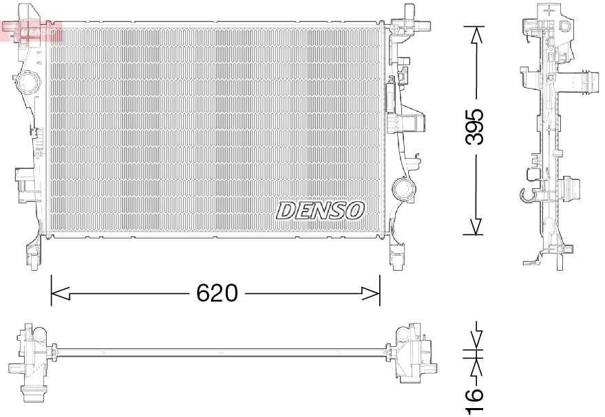 Radiator, engine cooling - DRM09044 DENSO