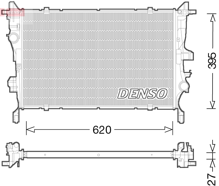 Radiator, engine cooling - DRM09045 DENSO