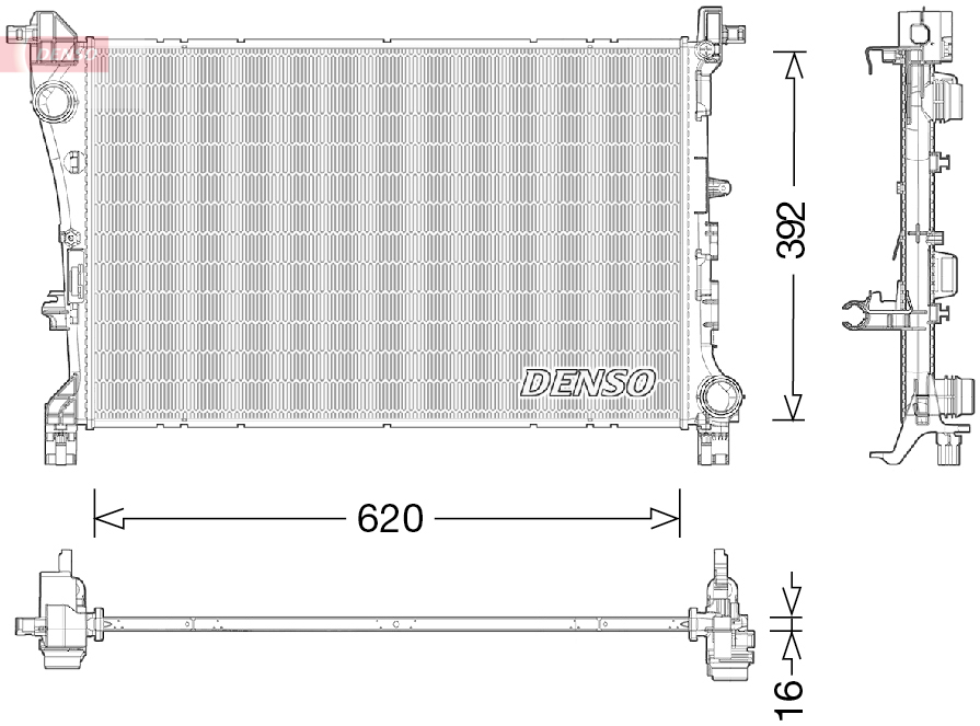Radiator, engine cooling - DRM09046 DENSO