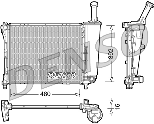 Radiator, engine cooling - DRM09088 DENSO