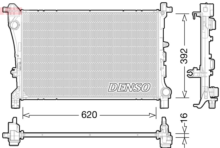 Radiatore, Raffreddamento motore - DRM09166 DENSO