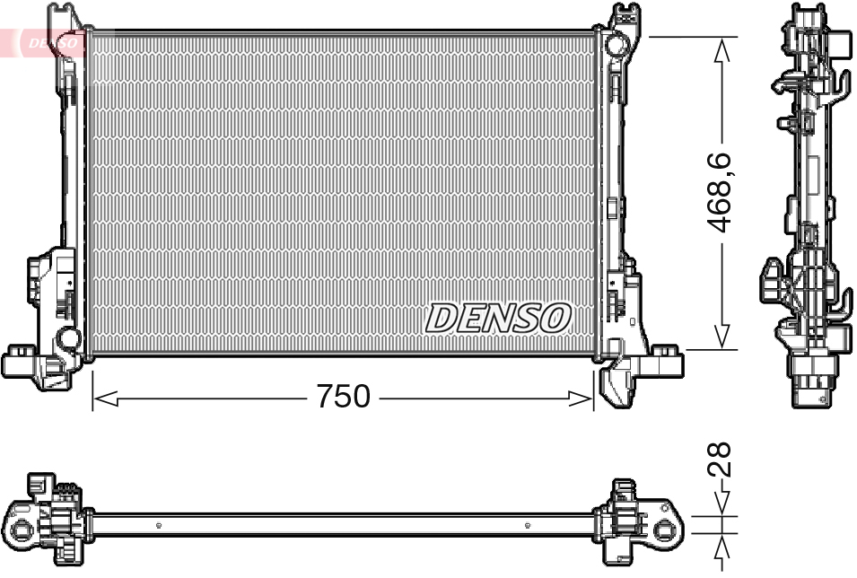 radiatorius, variklio aušinimas - DRM09174 DENSO