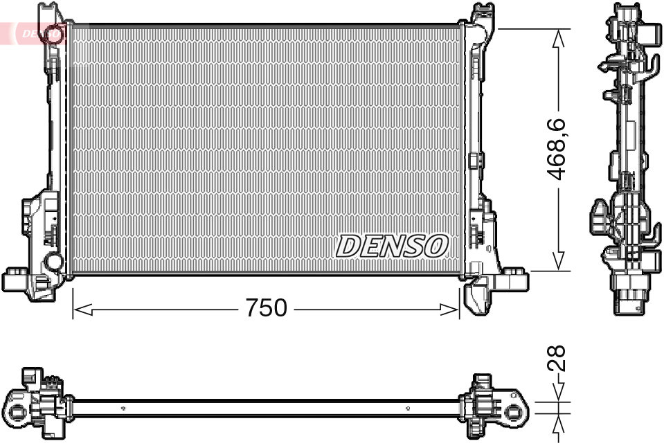 Radiator, engine cooling - DRM09175 DENSO
