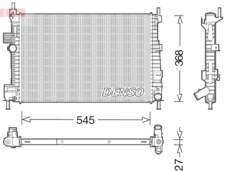 Radiatore, Raffreddamento motore - DRM10009 DENSO