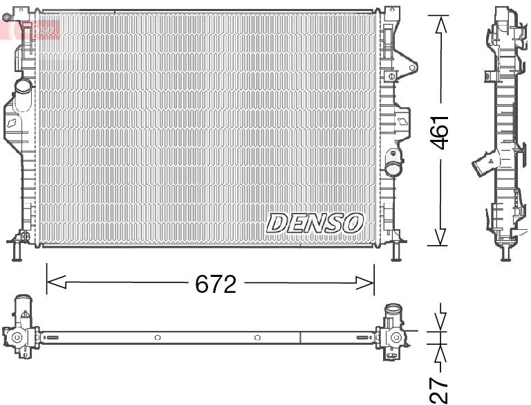 Radiator, engine cooling - DRM10048 DENSO