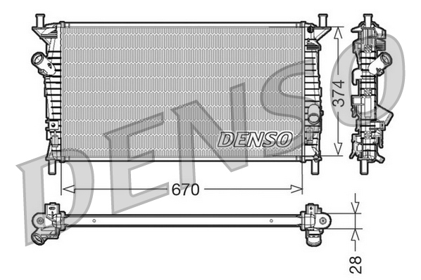 Radiator, engine cooling - DRM10074 DENSO