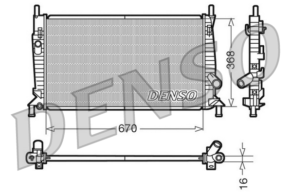 radiatorius, variklio aušinimas - DRM10075 DENSO
