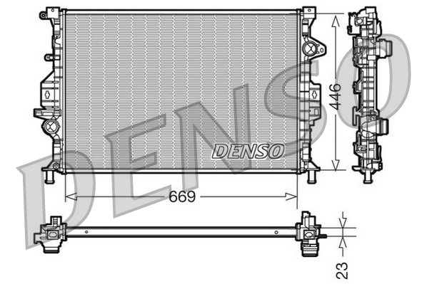 Radiator, engine cooling - DRM10077 DENSO
