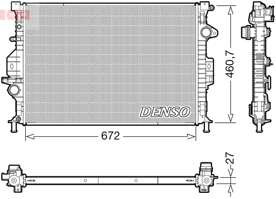 Radiatore, Raffreddamento motore - DRM10115 DENSO