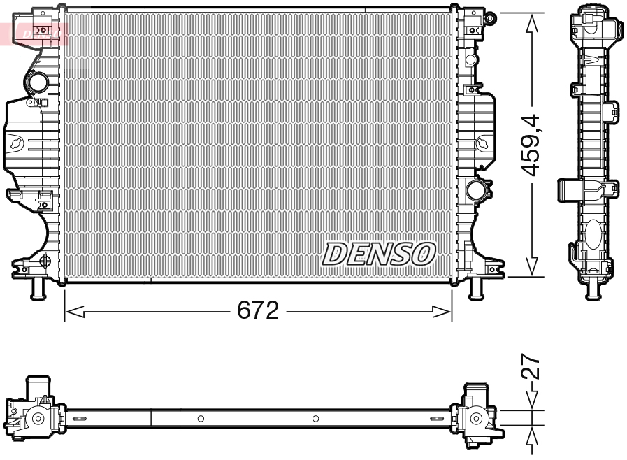 Radiator, engine cooling - DRM10120 DENSO