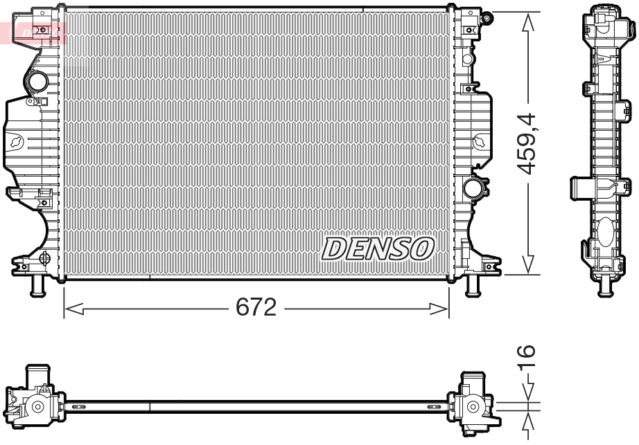 Radiatore, Raffreddamento motore - DRM10121 DENSO