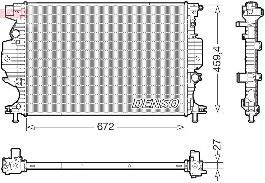 Radiator, engine cooling - DRM10125 DENSO