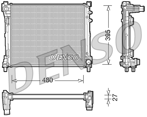 Радиатор, охлаждение двигателя - DRM13014 DENSO