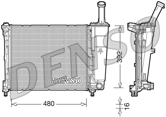 Radiator, engine cooling - DRM13016 DENSO