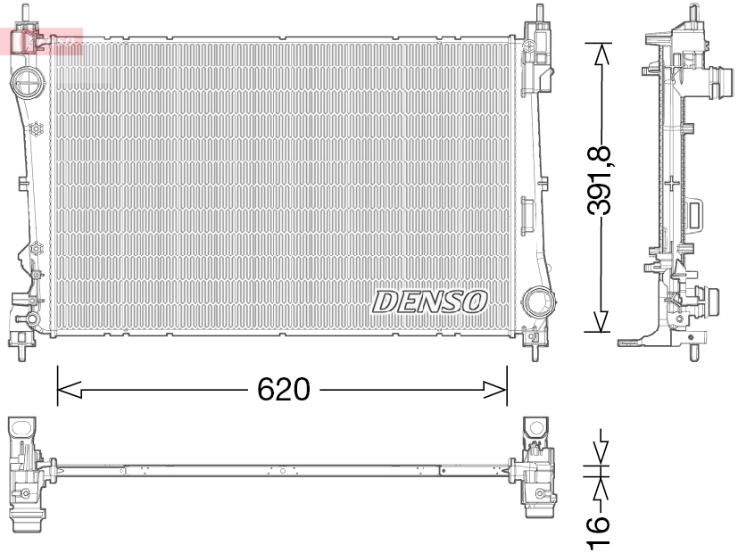 Radiator, engine cooling - DRM13017 DENSO