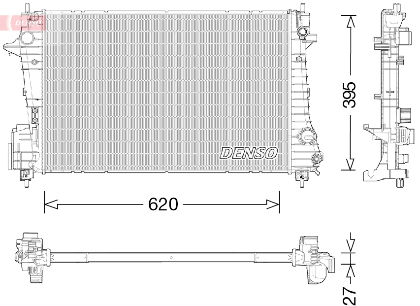 Radiator, engine cooling - DRM15009 DENSO