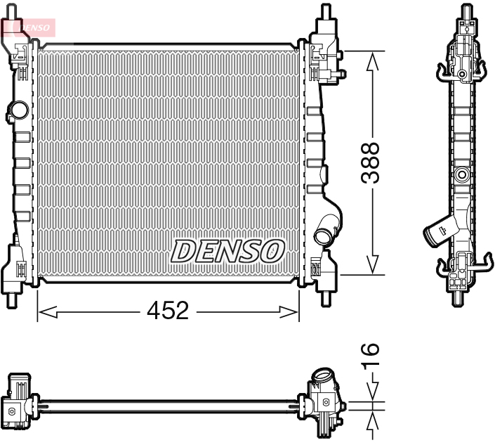 Radiator, engine cooling - DRM15014 DENSO