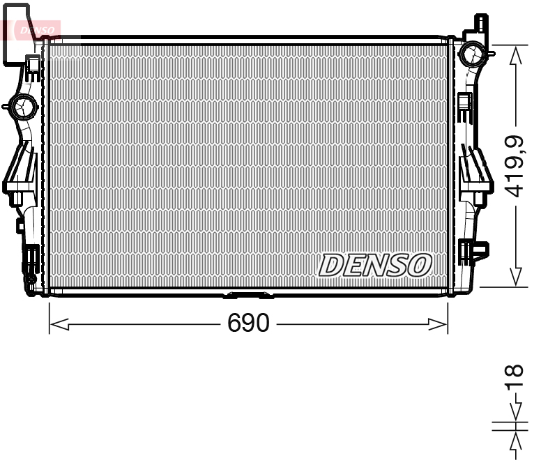 Radiator, engine cooling - DRM17114 DENSO