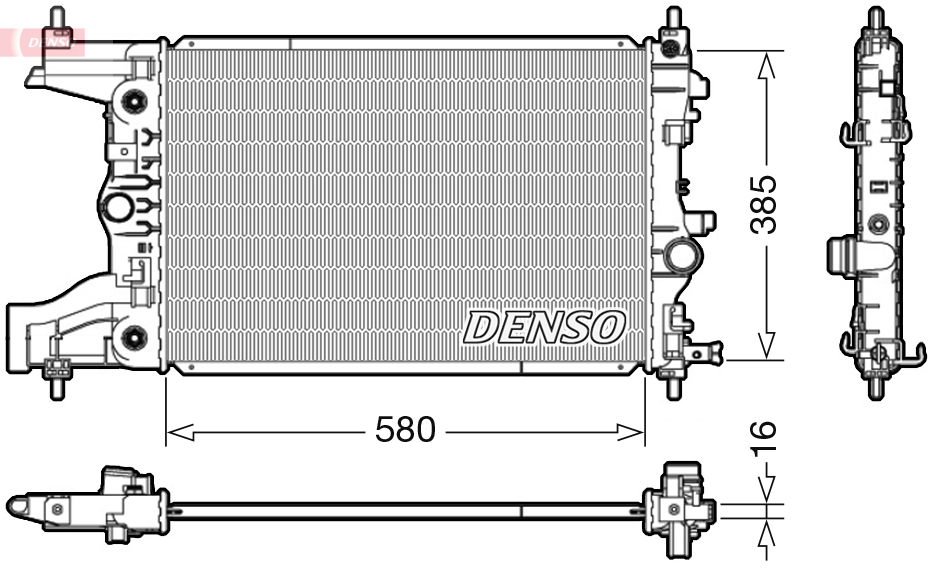 Radiator, engine cooling - DRM20005 DENSO