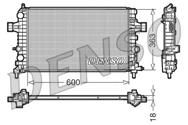 Radiator, engine cooling - DRM20103 DENSO