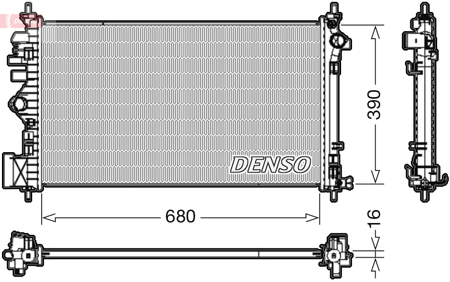 Radiator, engine cooling - DRM20111 DENSO