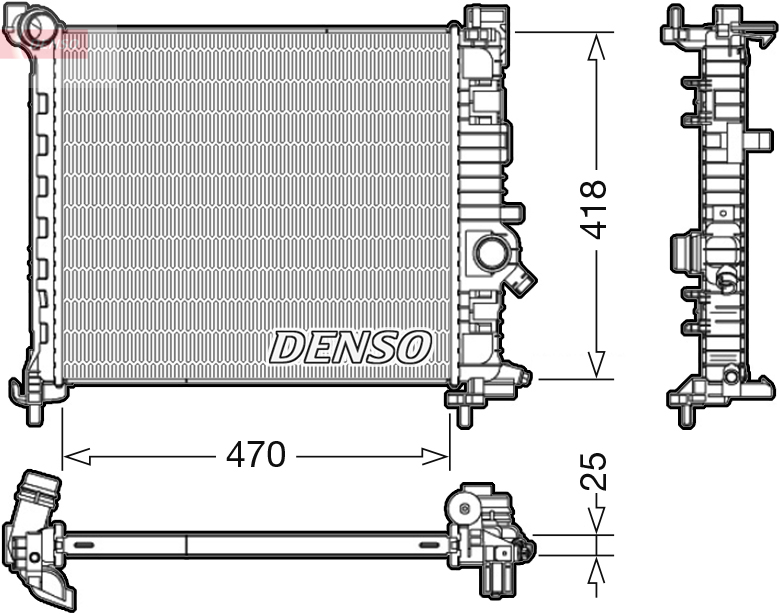 Radiator, engine cooling - DRM20114 DENSO