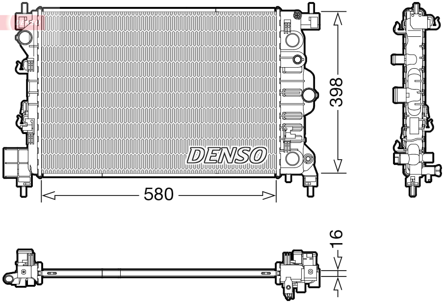 Radiator, engine cooling - DRM20117 DENSO