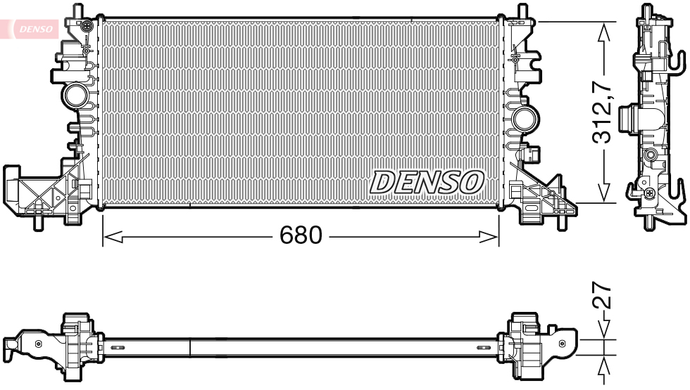 Radiatore, Raffreddamento motore - DRM20118 DENSO