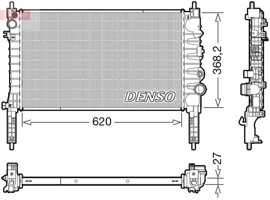 Radiator, engine cooling - DRM20122 DENSO