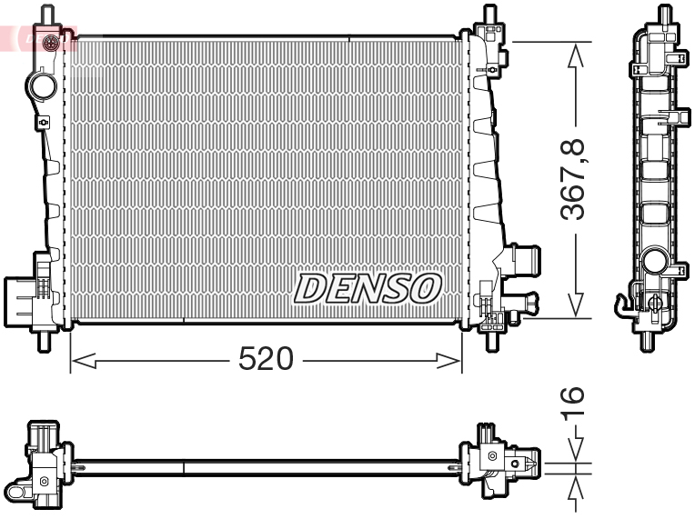 Radiator, engine cooling - DRM20127 DENSO