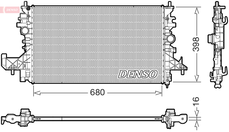 Radiator, engine cooling - DRM20128 DENSO