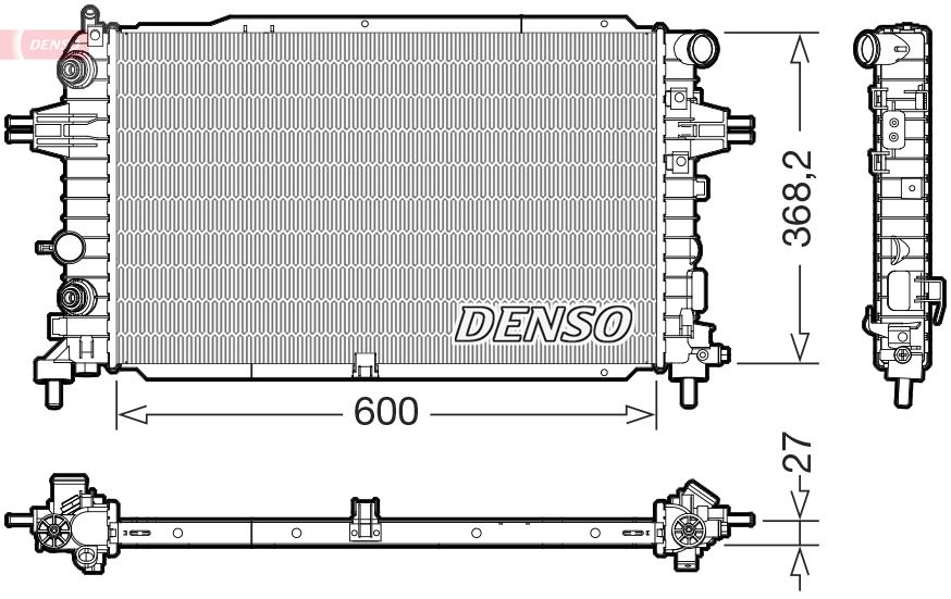 Radiator, engine cooling - DRM20129 DENSO
