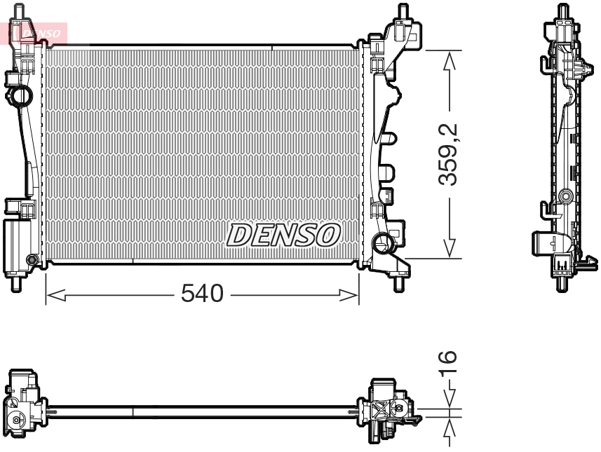 Radiator, engine cooling - DRM20130 DENSO