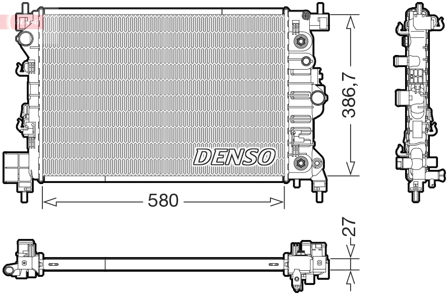 Radiator, engine cooling - DRM20131 DENSO