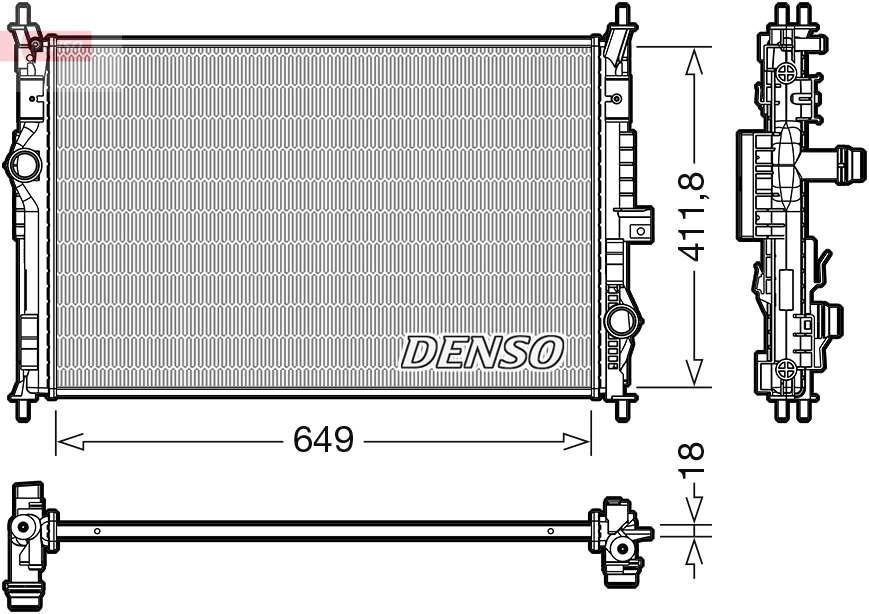 Radiator, engine cooling - DRM21103 DENSO