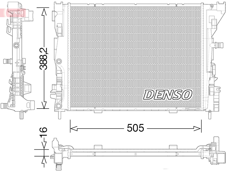 Радиатор, охлаждение двигателя - DRM23035 DENSO