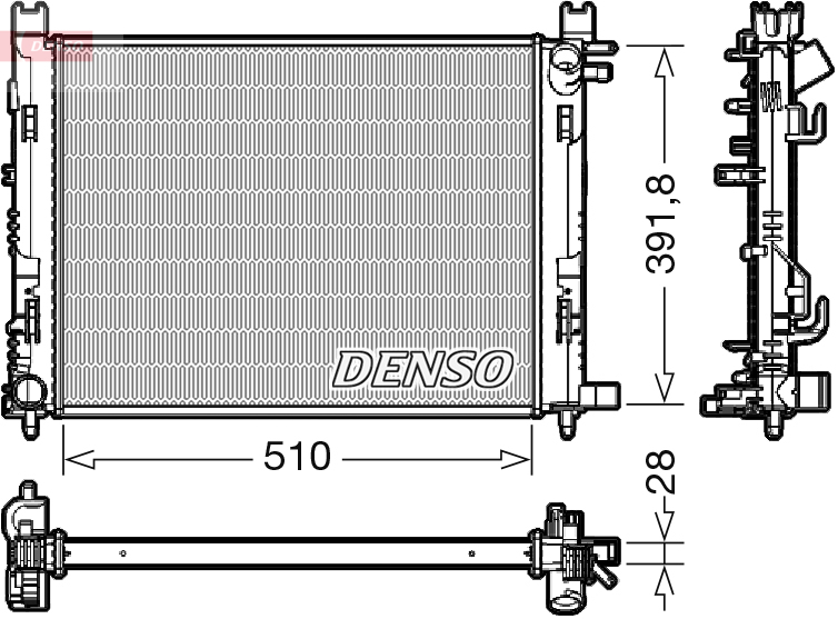 Radiatore, Raffreddamento motore - DRM23109 DENSO