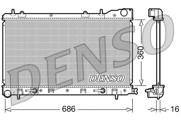 Radiator, engine cooling - DRM36001 DENSO