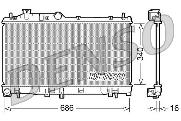 Radiator, engine cooling - DRM36007 DENSO