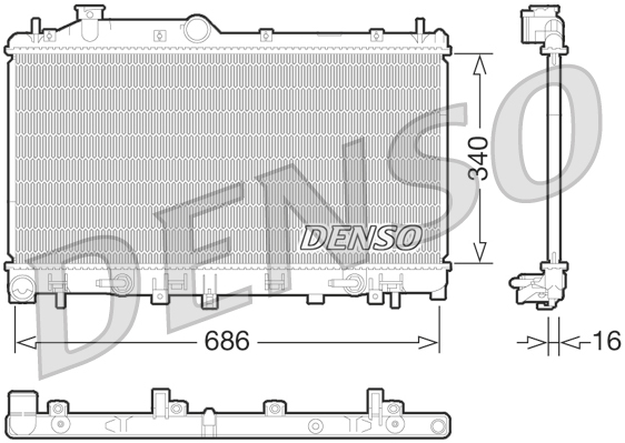 radiatorius, variklio aušinimas - DRM36015 DENSO