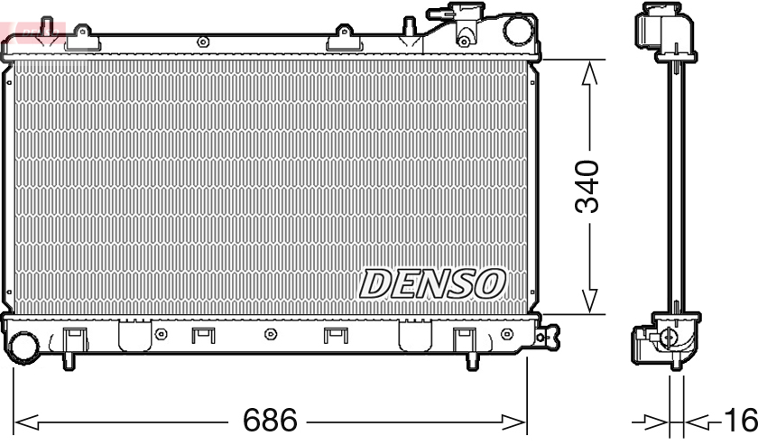 Radiatore, Raffreddamento motore - DRM36017 DENSO