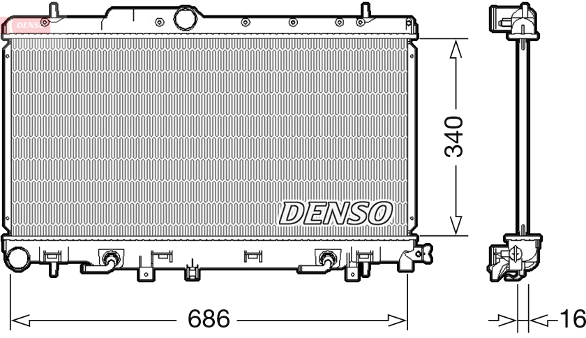 Radiator, engine cooling - DRM36018 DENSO