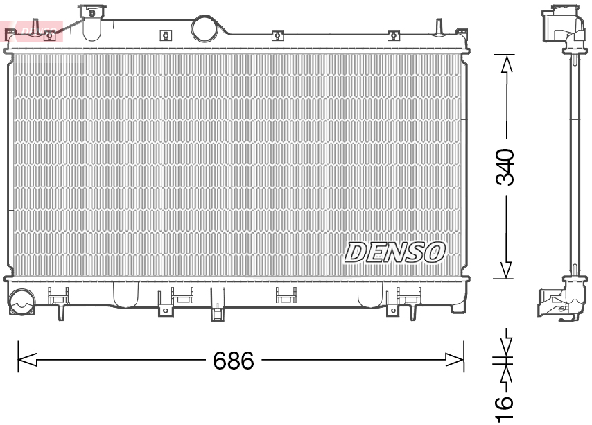 Радиатор, охлаждение двигателя - DRM36021 DENSO