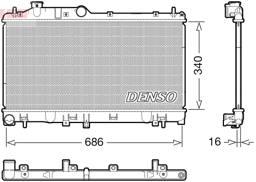 Radiator, engine cooling - DRM36025 DENSO