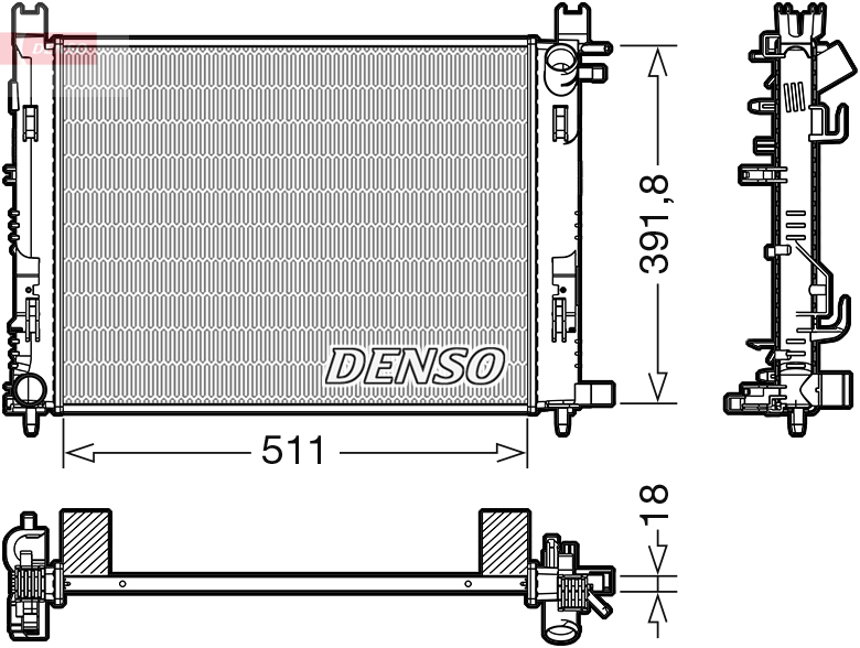 Радиатор, охлаждение двигателя - DRM37002 DENSO