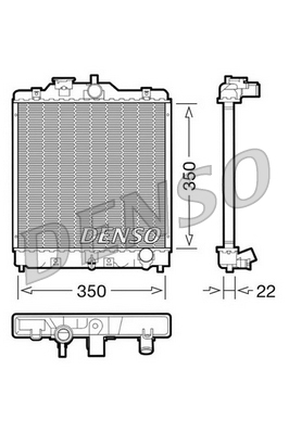 Radiator, engine cooling - DRM40003 DENSO