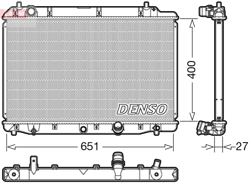 Radiator, engine cooling - DRM40036 DENSO