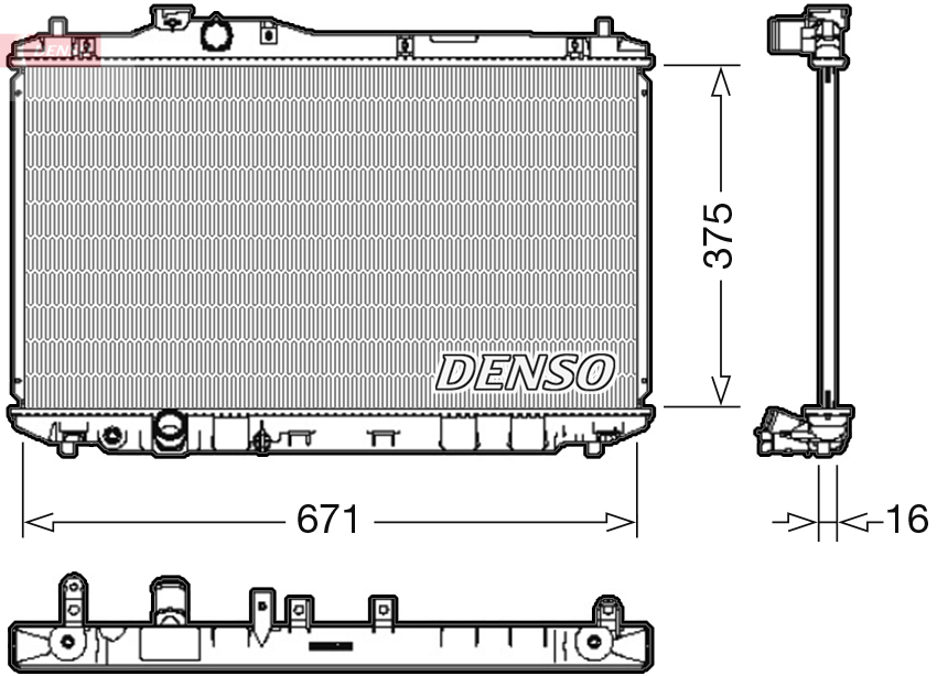 Radiator, engine cooling - DRM40037 DENSO