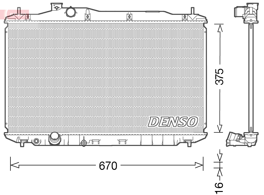 Radiator, engine cooling - DRM40040 DENSO