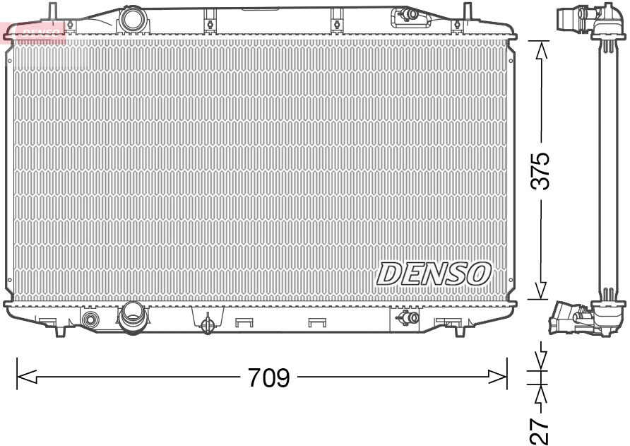 Radiator, engine cooling - DRM40041 DENSO